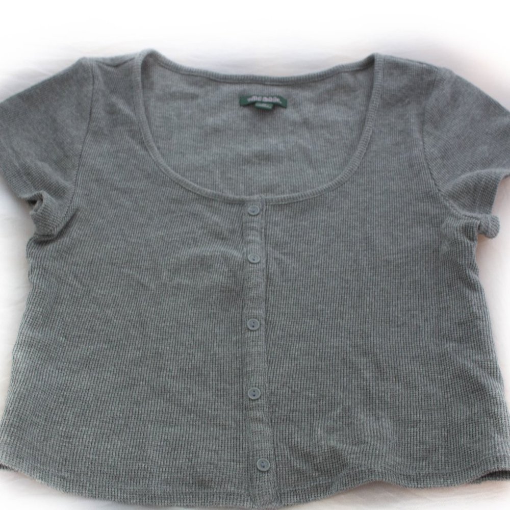 Cropped Button Down Top